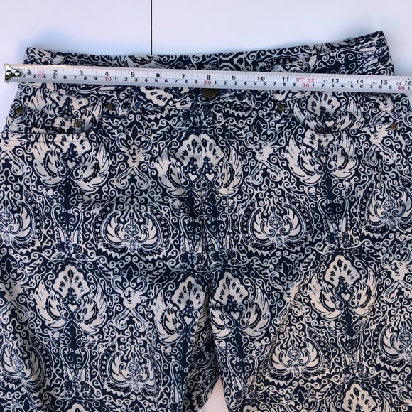 RALPH Lauren Floral Print Capri pants white navy size 8 - Picture 5 of 8